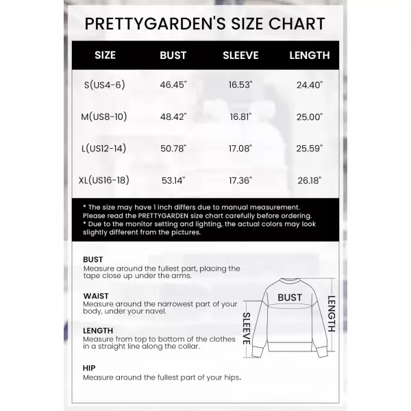 imagePRETTYGARDEN Womens Fall Oversized Sweaters Casual Crewneck Pullover Long Sleeve Fuzzy Chunky Knit Tops BlouseBlack