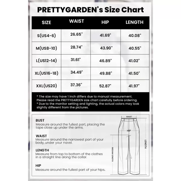 imagePRETTYGARDEN Womens Wide Leg Suit Pants Loose Fit High Elastic Waisted Business Casual Long Trousers PantRust Red