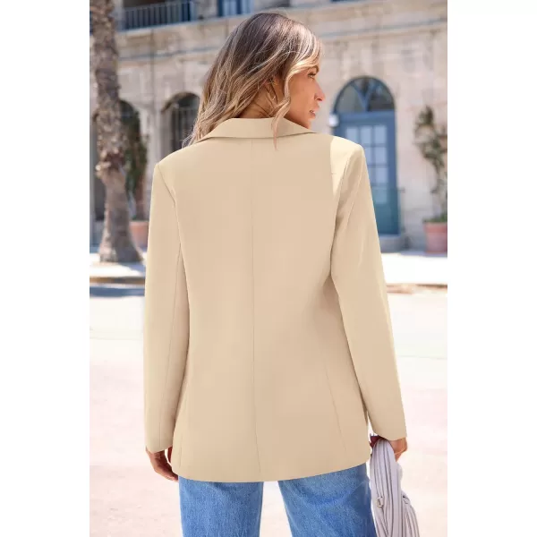 imagePRETTYGARDEN Womens 2024 Fall Business Casual Blazers Long Sleeve Notch Lapel Trendy Work Office Blazer Jackets OuterwearBeige
