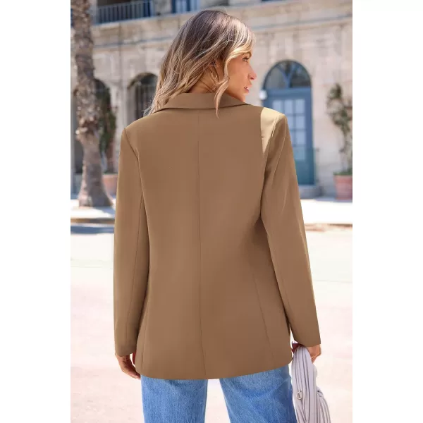 imagePRETTYGARDEN Womens 2024 Fall Business Casual Blazers Long Sleeve Notch Lapel Trendy Work Office Blazer Jackets OuterwearKhaki