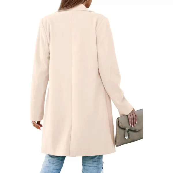 imagePRETTYGARDEN Womens 2024 Fall Long Blazer Jackets Long Sleeve Lapel Pockets Loose Fit Work Casual Blazers OuterwearBeige