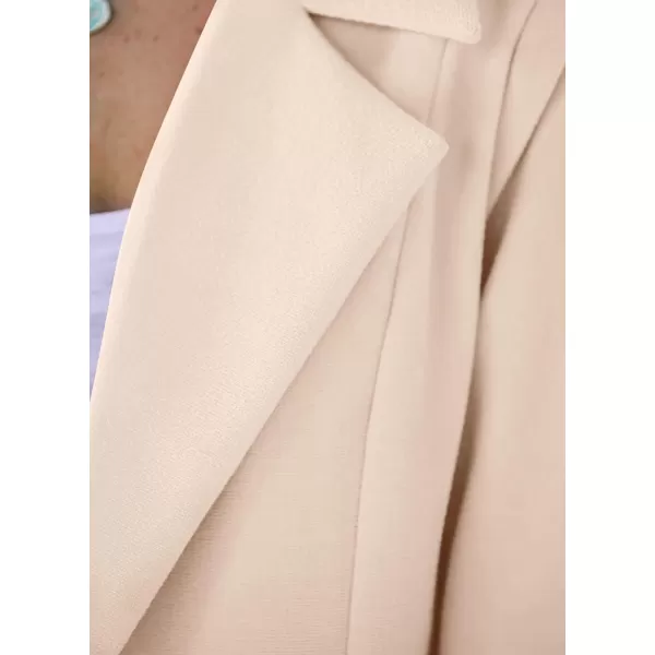imagePRETTYGARDEN Womens 2024 Fall Long Blazer Jackets Long Sleeve Lapel Pockets Loose Fit Work Casual Blazers OuterwearBeige