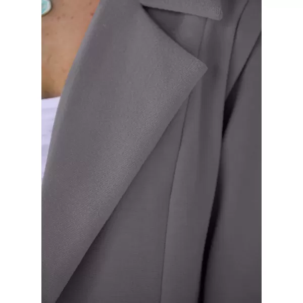 imagePRETTYGARDEN Womens 2024 Fall Long Blazer Jackets Long Sleeve Lapel Pockets Loose Fit Work Casual Blazers OuterwearGrey