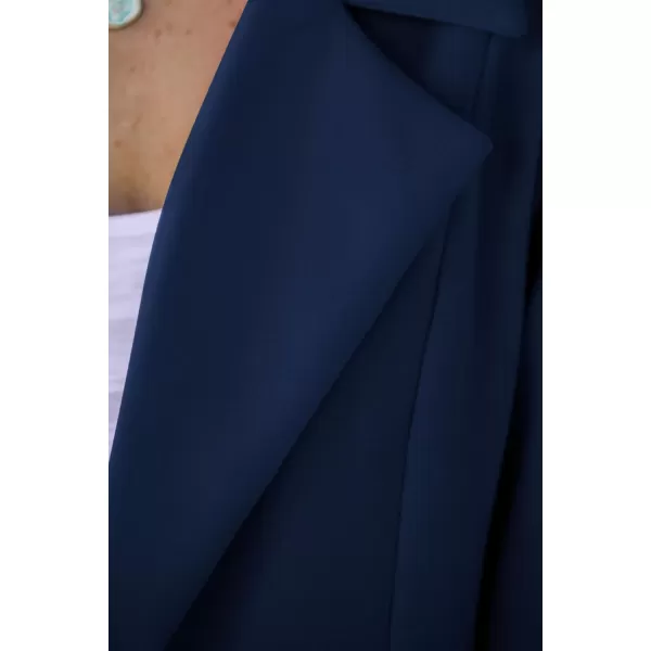 imagePRETTYGARDEN Womens 2024 Fall Long Blazer Jackets Long Sleeve Lapel Pockets Loose Fit Work Casual Blazers OuterwearNavy