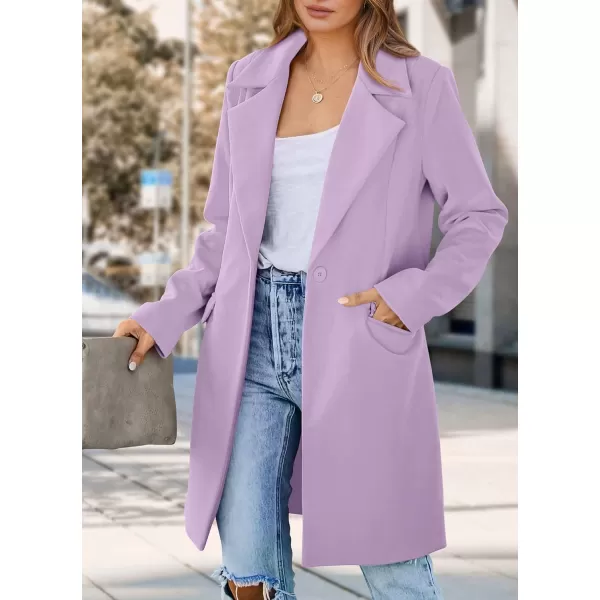 imagePRETTYGARDEN Womens 2024 Fall Long Blazer Jackets Long Sleeve Lapel Pockets Loose Fit Work Casual Blazers OuterwearPurple