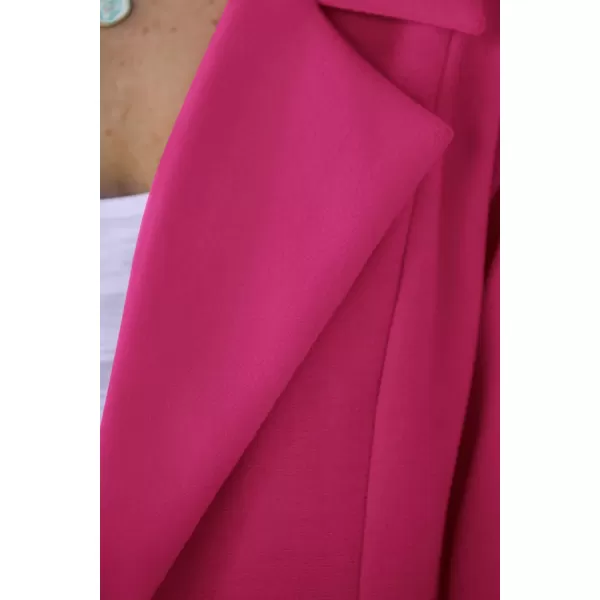 imagePRETTYGARDEN Womens 2024 Fall Long Blazer Jackets Long Sleeve Lapel Pockets Loose Fit Work Casual Blazers OuterwearRose Red