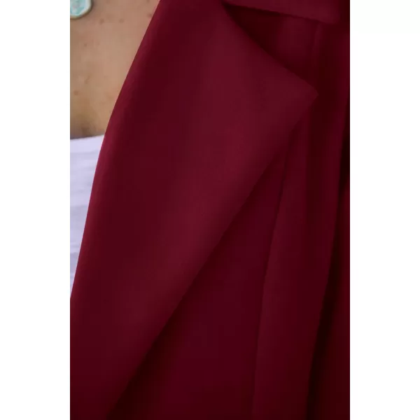 imagePRETTYGARDEN Womens 2024 Fall Long Blazer Jackets Long Sleeve Lapel Pockets Loose Fit Work Casual Blazers OuterwearWine Red