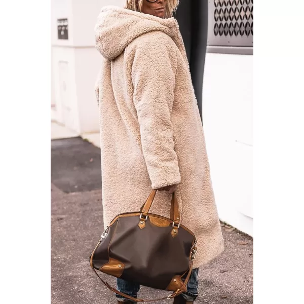 imagePRETTYGARDEN Womens 2024 Winter Fashion Clothes Oversized Shearling Fleece Long Coats JacketsArmy Green