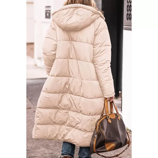 imagePRETTYGARDEN Womens 2024 Winter Fashion Clothes Oversized Shearling Fleece Long Coats JacketsBeige