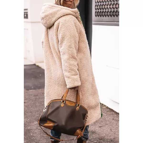 imagePRETTYGARDEN Womens 2024 Winter Fashion Clothes Oversized Shearling Fleece Long Coats JacketsGreen