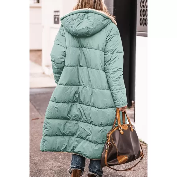 imagePRETTYGARDEN Womens 2024 Winter Fashion Clothes Oversized Shearling Fleece Long Coats JacketsGrey Green