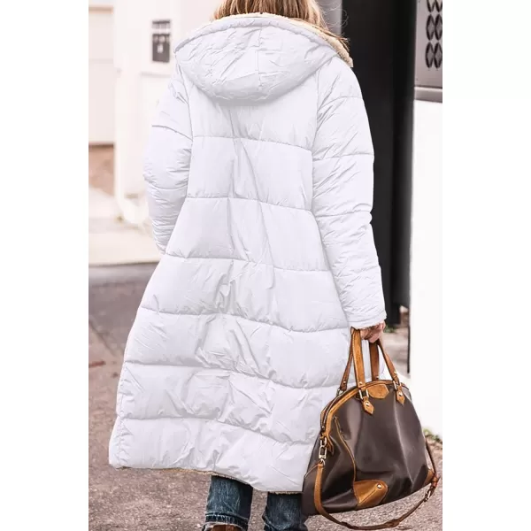 imagePRETTYGARDEN Womens 2024 Winter Fashion Clothes Oversized Shearling Fleece Long Coats JacketsWhite