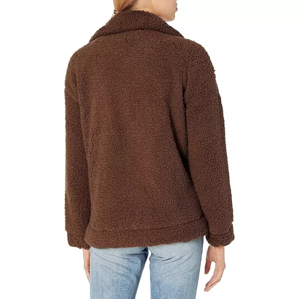 imagePRETTYGARDEN Womens Fashion Winter Coat Sherpa Fleece Faux Fur Shearling Oversized Trendy Jackets Warm OuterwearBrown