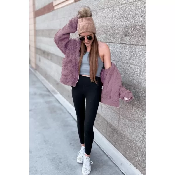 imagePRETTYGARDEN Womens Fashion Winter Coat Sherpa Fleece Faux Fur Shearling Oversized Trendy Jackets Warm OuterwearDark Pink