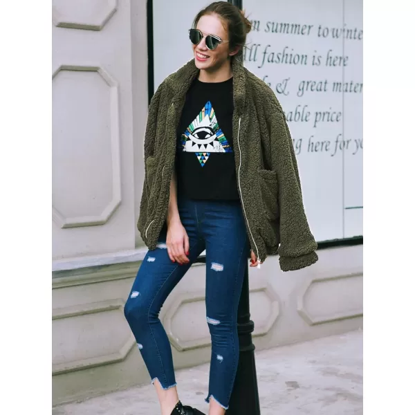 imagePRETTYGARDEN Womens Fashion Winter Coat Sherpa Fleece Faux Fur Shearling Oversized Trendy Jackets Warm OuterwearGreen