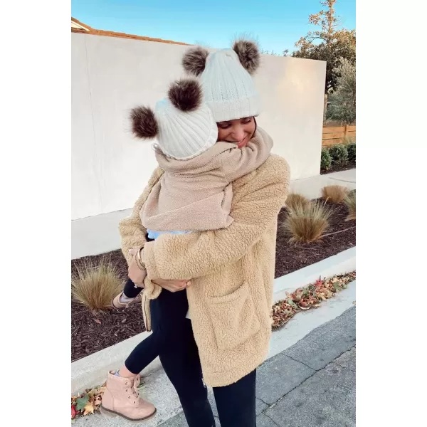 imagePRETTYGARDEN Womens Fashion Winter Coat Sherpa Fleece Faux Fur Shearling Oversized Trendy Jackets Warm OuterwearStyle One Apricot