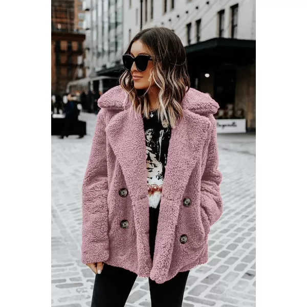 imagePRETTYGARDEN Womens Fashion Winter Coat Sherpa Fleece Faux Fur Shearling Oversized Trendy Jackets Warm OuterwearStyle Two Pink