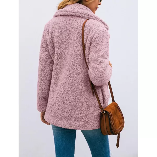 imagePRETTYGARDEN Womens Fashion Winter Coat Sherpa Fleece Faux Fur Shearling Oversized Trendy Jackets Warm OuterwearStyle Two Pink