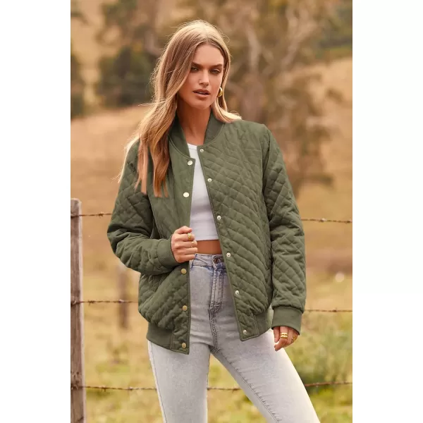 imagePRETTYGARDEN Womens Fall Fashion Jacket Long Sleeve Button Down Trendy Casual Outerwear Clothes Winter Coats with PocketsArmy Green