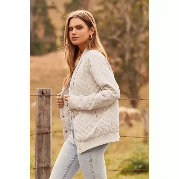 imagePRETTYGARDEN Womens Fall Fashion Jacket Long Sleeve Button Down Trendy Casual Outerwear Clothes Winter Coats with PocketsBeige