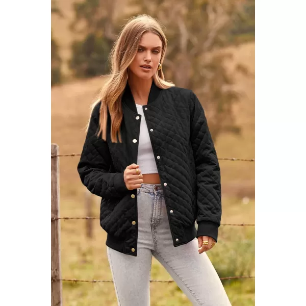 imagePRETTYGARDEN Womens Fall Fashion Jacket Long Sleeve Button Down Trendy Casual Outerwear Clothes Winter Coats with PocketsBlack