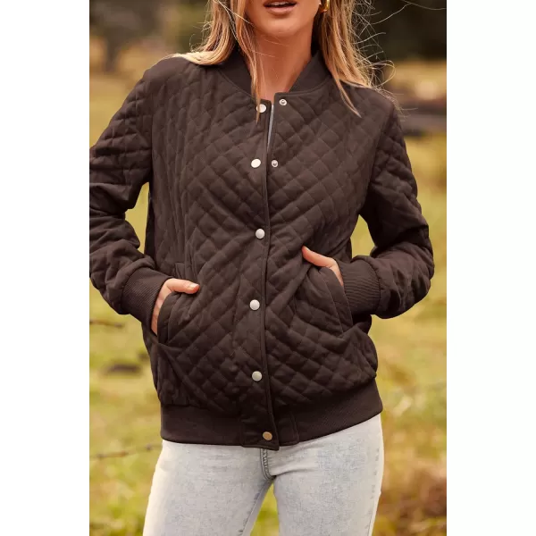 imagePRETTYGARDEN Womens Fall Fashion Jacket Long Sleeve Button Down Trendy Casual Outerwear Clothes Winter Coats with PocketsCoffee