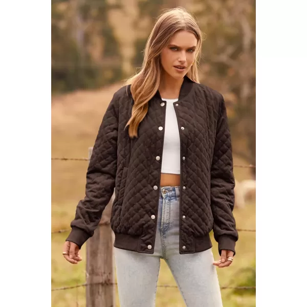 imagePRETTYGARDEN Womens Fall Fashion Jacket Long Sleeve Button Down Trendy Casual Outerwear Clothes Winter Coats with PocketsCoffee