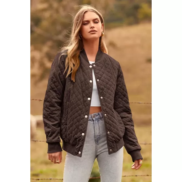 imagePRETTYGARDEN Womens Fall Fashion Jacket Long Sleeve Button Down Trendy Casual Outerwear Clothes Winter Coats with PocketsCoffee