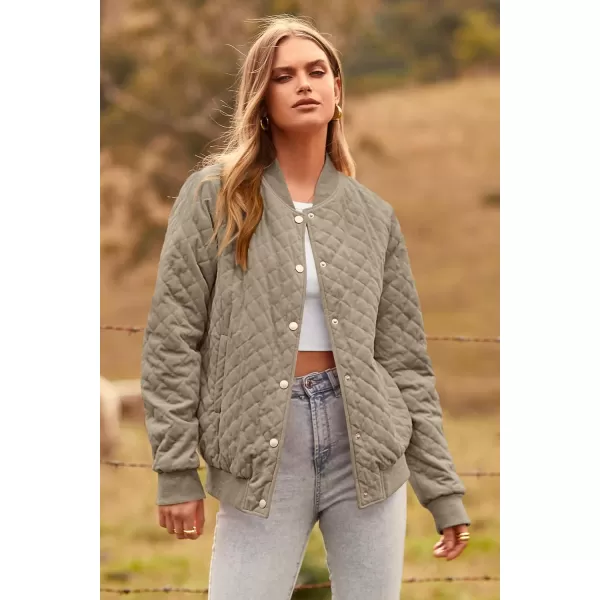 imagePRETTYGARDEN Womens Fall Fashion Jacket Long Sleeve Button Down Trendy Casual Outerwear Clothes Winter Coats with PocketsKhaki