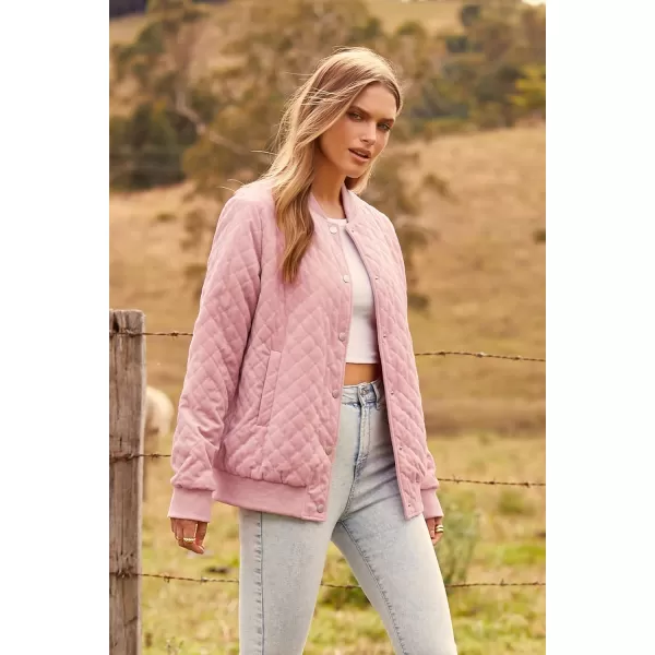 imagePRETTYGARDEN Womens Fall Fashion Jacket Long Sleeve Button Down Trendy Casual Outerwear Clothes Winter Coats with PocketsPink
