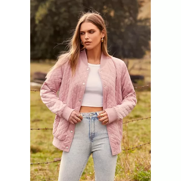 imagePRETTYGARDEN Womens Fall Fashion Jacket Long Sleeve Button Down Trendy Casual Outerwear Clothes Winter Coats with PocketsPink