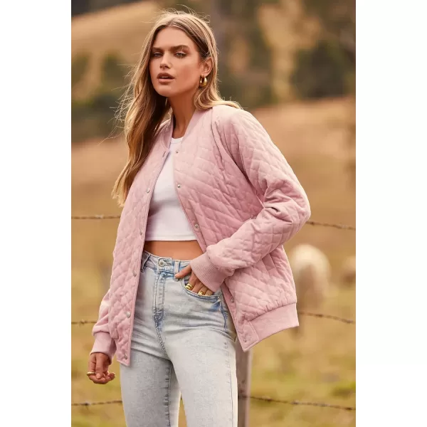 imagePRETTYGARDEN Womens Fall Fashion Jacket Long Sleeve Button Down Trendy Casual Outerwear Clothes Winter Coats with PocketsPink