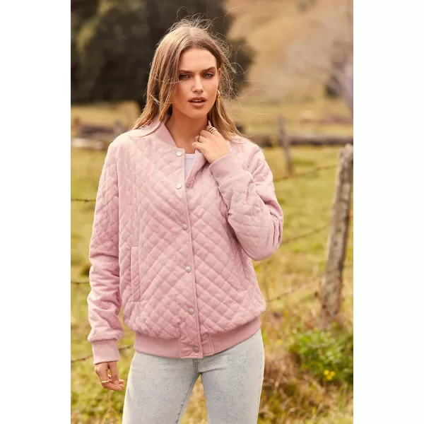imagePRETTYGARDEN Womens Fall Fashion Jacket Long Sleeve Button Down Trendy Casual Outerwear Clothes Winter Coats with PocketsPink