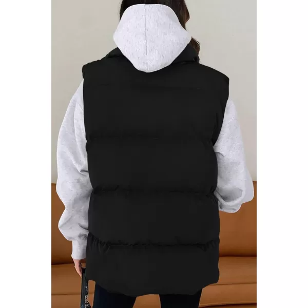 imagePRETTYGARDEN Womens Fall Fashion Vests Casual Sleeveless Stand Collar Zip Up Jacket Coats Warm Winter OuterwearBlack
