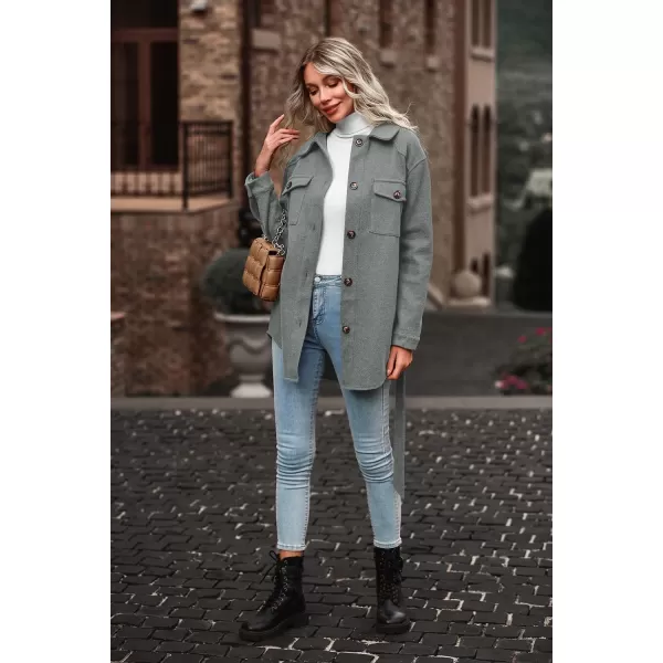 imagePRETTYGARDEN Womens Fall Fashion Winter Trench Coats Lapel Button Down Peacoat Belted Outerwear Casual JacketsGrey