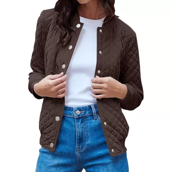 imagePRETTYGARDEN Womens Fall Fashion Jacket Long Sleeve Button Down Trendy Casual Outerwear Clothes Winter Coats with PocketsCoffee