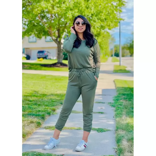 imagePRETTYGARDEN Womens Fall 2 Piece Lounge Outfit Long Sleeve Crewneck Pullover Tops High Waisted Pants Set TracksuitLight Green