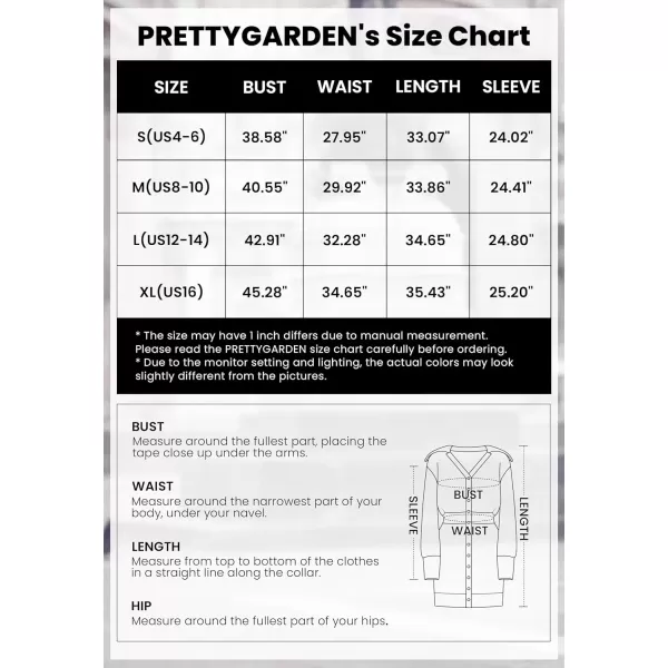 imagePRETTYGARDEN Womens Fall Sweater Dress Long Sleeve V Neck Button Down Knit Pullover Short DressesKhaki