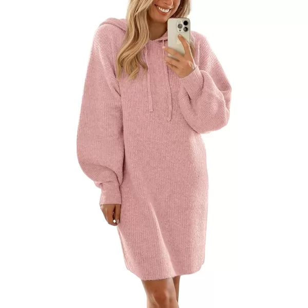 imagePRETTYGARDEN Womens Knit Pullover Sweaters 2024 Fall Fashion Clothes Long Sleeve Winter Hoodie Sweater DressPink
