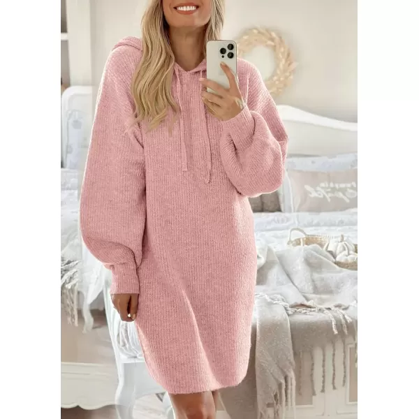 imagePRETTYGARDEN Womens Knit Pullover Sweaters 2024 Fall Fashion Clothes Long Sleeve Winter Hoodie Sweater DressPink