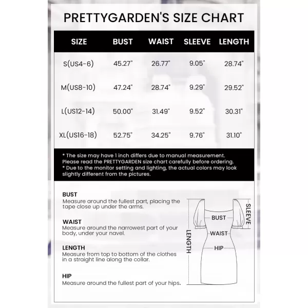 imagePRETTYGARDEN Womens Off The Shoulder Babydoll Dress Short Puff Sleeve Casual A Line Ruffle Summer DressesPlaid Rose Red