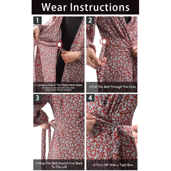 imagePRETTYGARDEN Womens Summer Wrap Maxi Dress Casual Boho Floral V Neck Short Sleeve Ruffle Hem Split Beach Long DressesRed
