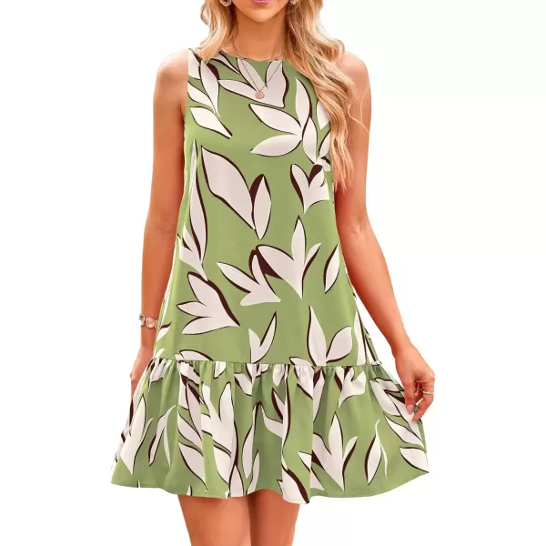 Floral Grass Green Beige