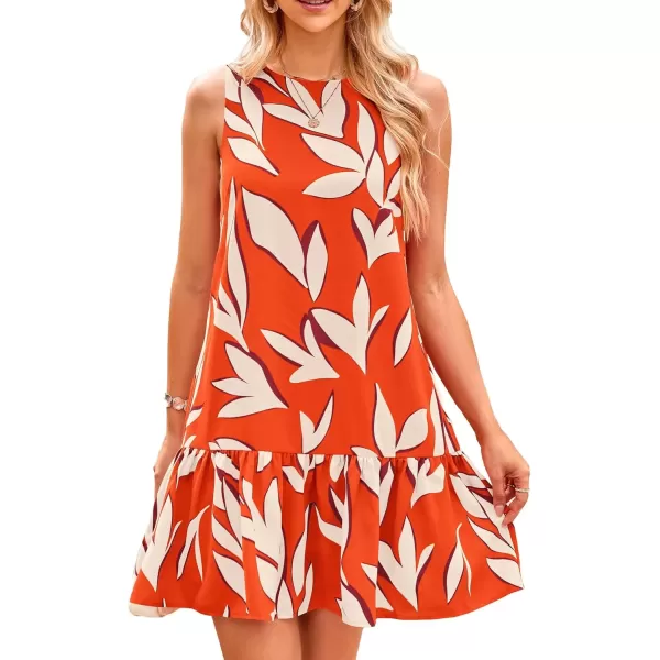 Floral Orange Beige