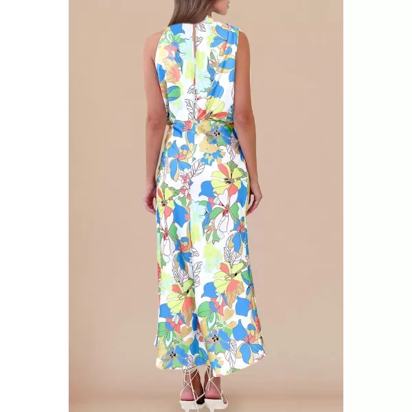 imagePRETTYGARDEN Womens 2024 Summer Satin Dress Elegant Sleeveless Mock Neck Cocktail Party Maxi DressesPrint Multicolored