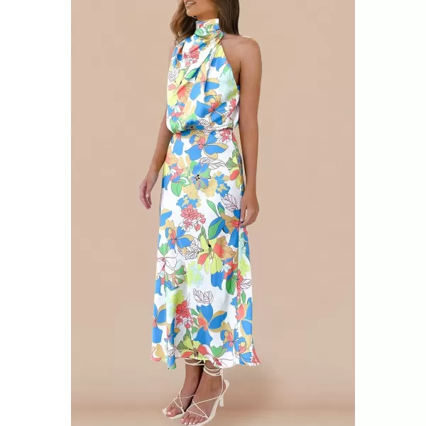imagePRETTYGARDEN Womens 2024 Summer Satin Dress Elegant Sleeveless Mock Neck Cocktail Party Maxi DressesPrint Multicolored