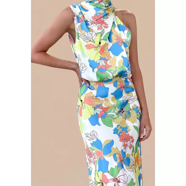 imagePRETTYGARDEN Womens 2024 Summer Satin Dress Elegant Sleeveless Mock Neck Cocktail Party Maxi DressesPrint Multicolored
