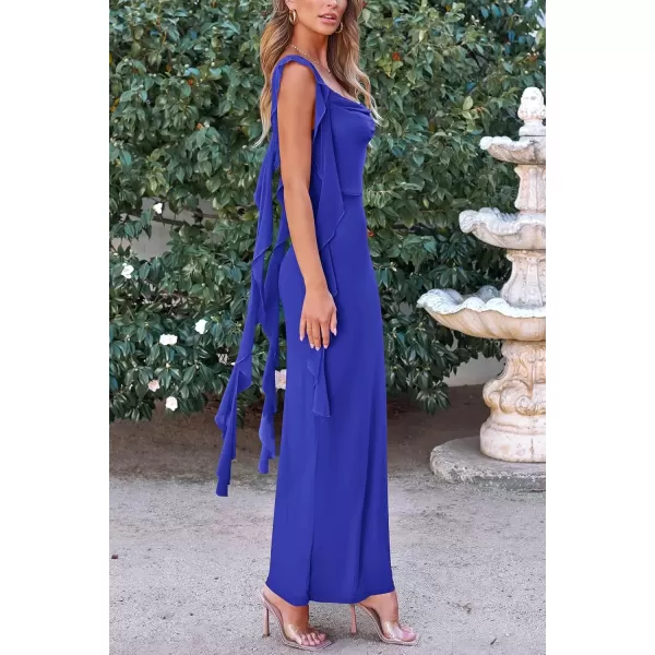 imagePRETTYGARDEN Womens Summer Long Formal Wedding Guest Dress Sleeveless Ruffle Cocktail Party Maxi Bodycon DressesRoyal Blue