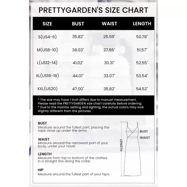 imagePRETTYGARDEN Womens Casual Summer Dress Spaghetti Strap Sleeveless High Waist Beach Long Maxi Sun DressesDark Green