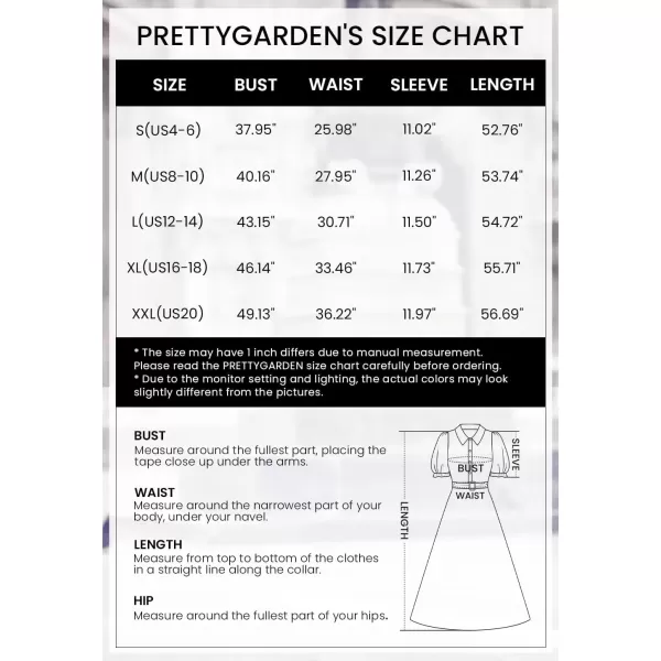 imagePRETTYGARDEN Womens Summer Maxi Dress Puff Short Sleeve Lapel V Neck Tiered A Line Flowy Elegant Party Dresses with BeltBrick Red